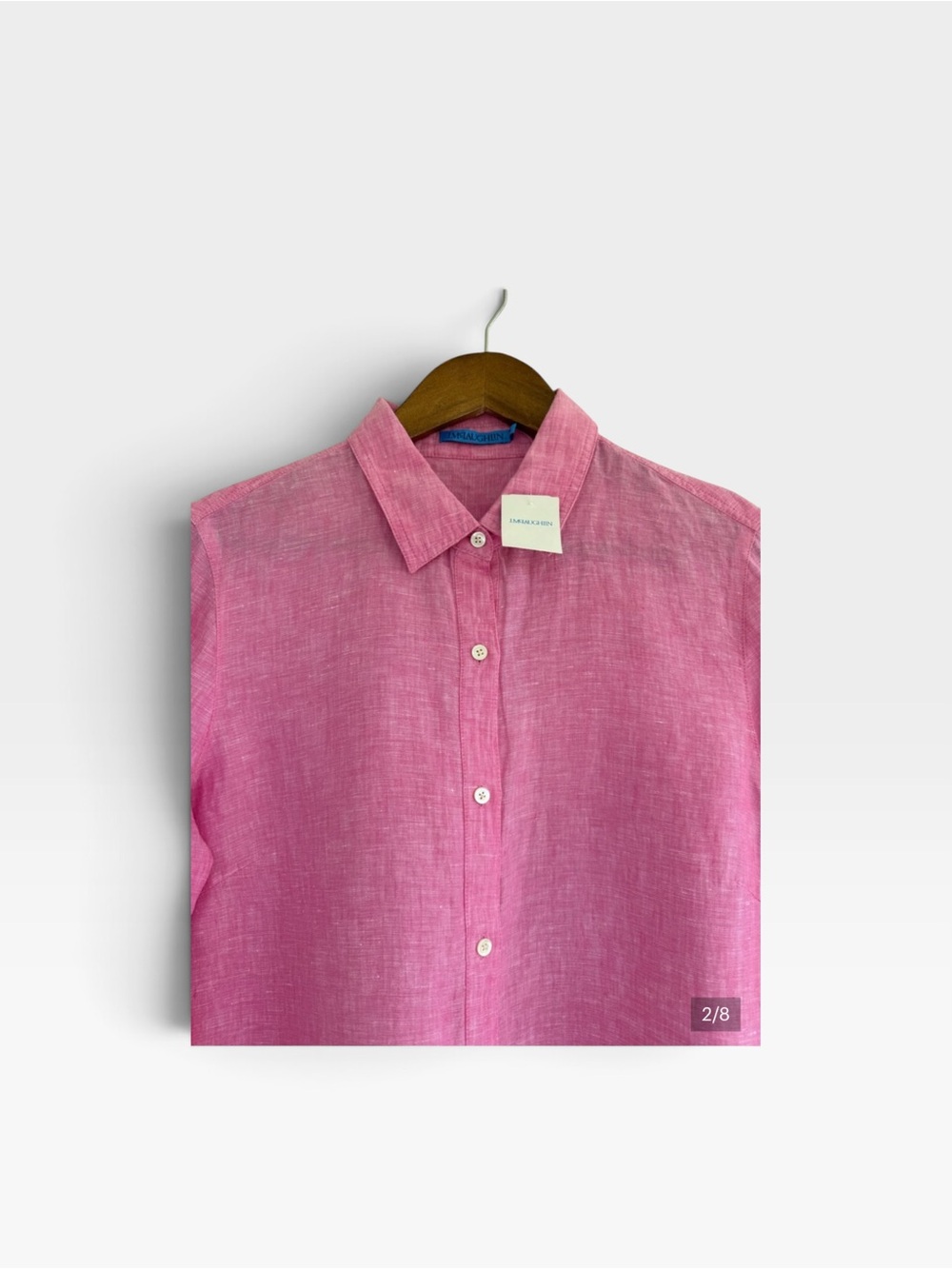 J McLaughlin Peony Pink Linen Blouse M - Picture 7 of 7